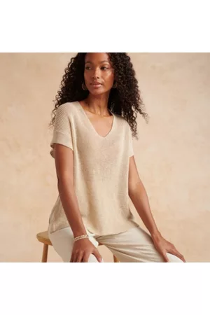 The White Company Tank Tops - Linen-Rich Sparkle Knitted Tank, , XS