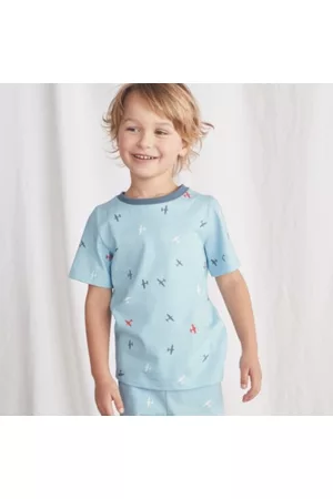 The White Company Boys Pajamas - Plane Print Shortie Pyjamas (1–12yrs), , 1-1 1/2Y