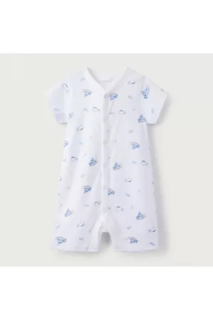 The White Company Boys Whale Popper-Down Shortie (0–24mths), , Newborn