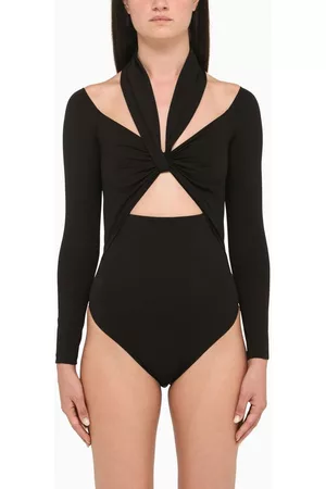 Alexander McQueen Cut-out bodysuit with long sleeves
