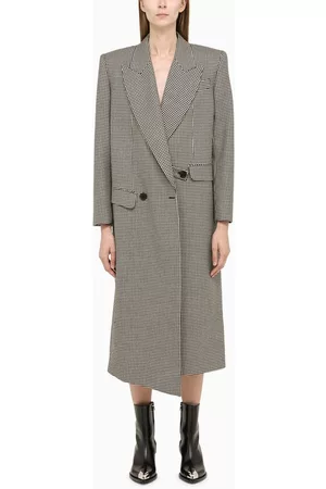 Alexander McQueen Double-breasted asymmetric houndstooth coat