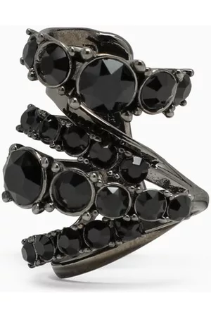 Alexander McQueen Ear cuff with black crystals