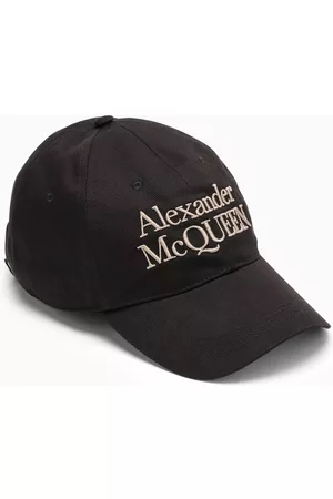 Alexander McQueen Biege embroidered-logo cap in