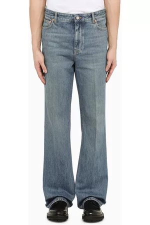 Valentino Men's Straight Jeans with Unstitched Hem