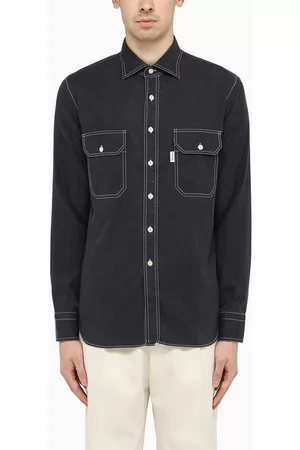 DoppiaA Blue shirt with stitching