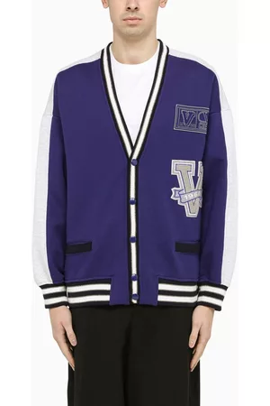 VALENTINO Cobalt cotton cardigan with patch