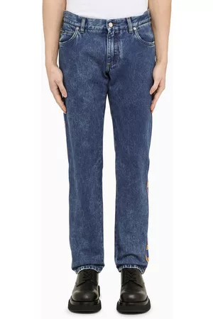 Dolce & Gabbana Men Jeans - Blue jeans with logo stripes