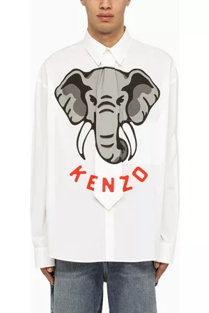 Kenzo White Elephant shirt with tie