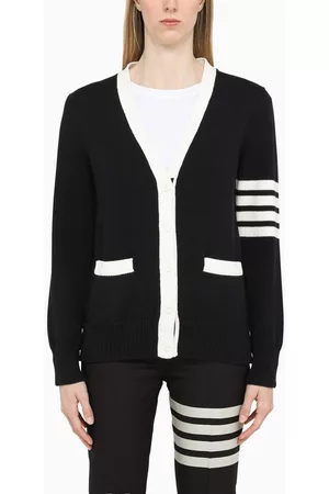 Thom Browne And white embroidered cardigan
