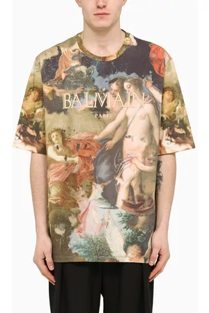 Balmain Men T-Shirts - Multicoloured regular T-shirt with print