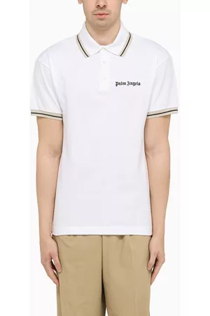Palm Angels Men Polo T-Shirts - Polo shirt with striped edges