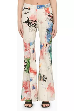 Andersson Bell Women Jeans - Graffiti print flared jeans