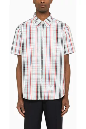 Thom Browne Men Shirts - Popline check motif shirt
