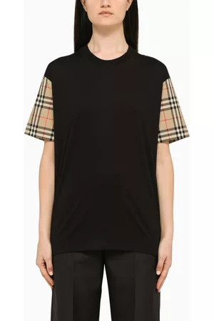 Burberry Women T-Shirts - Crew-neck T-shirt with check
