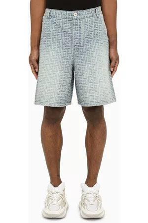 Balmain Men Bermudas - Denim bermuda shorts