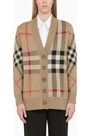 Burberry Women Lightweight Sweaters - Vintage check cardigan in wool blend