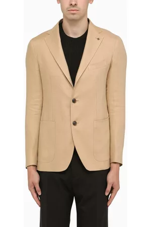 TAGLIATORE Men Jackets - Single-breasted linen jacket