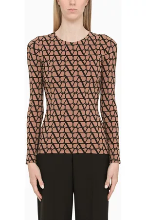 VALENTINO Women Tops - Toile Iconographe camel jersey top