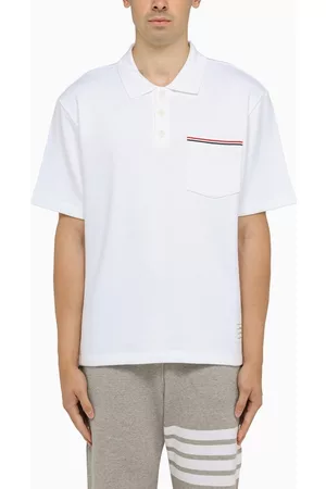 Thom Browne Men Polo T-Shirts - Classic polo shirt with patch