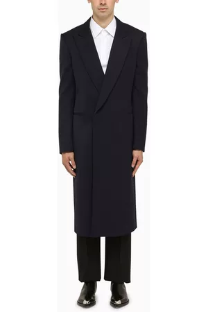 Alexander McQueen Men Double Breasted Jackets - Double-breasted coat navy