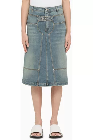 Stella McCartney Women Denim Skirts - Blue denim flared skirt