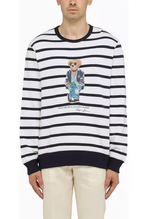 Ralph Lauren Men Sweatshirts - White/black striped sweatshirt