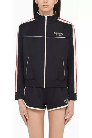 Sporty & Rich Women Sweatshirts - Navy sweatshirt with zip