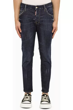 Dsquared2 Men Slim Jeans - Navy slim jeans with wear