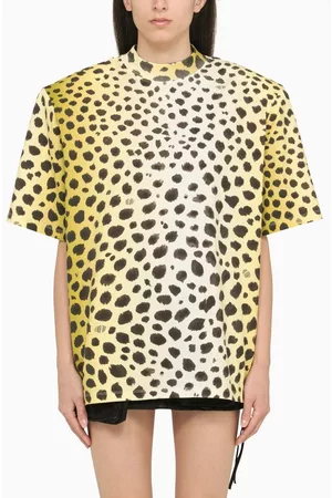 The Attico Women Maxi Blouses - Cheetah T-shirt with maxi shoulders
