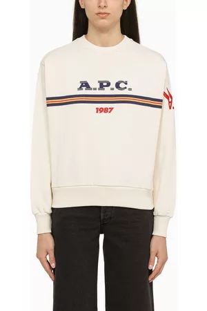 A.P.C. Women Sweatshirts - Maxine ecru sweatshirt with logo