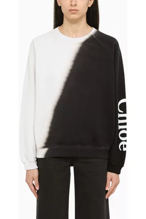 Chloé Women Sweatshirts - Black/white crewneck sweatshirt
