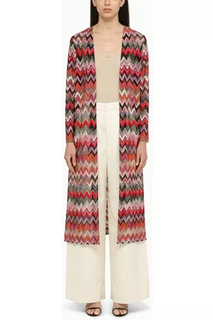 Missoni Women Sweatshirts - Multicoloured geometric pattern cardigan