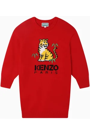 Kenzo Girl's Flower Graphic logo-print Hoodie Dress, Size 4-5