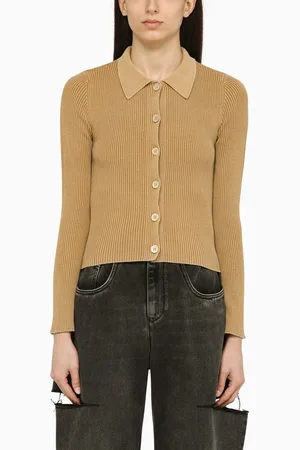 OUR LEGACY Sand-coloured ribbed cotton cardigan
