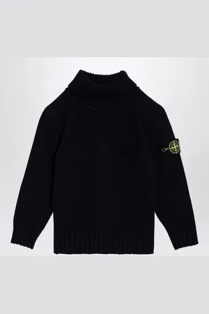 Stone Island Navy cotton blend turtleneck sweater
