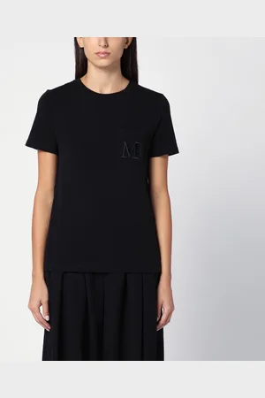 Max Mara Black cotton T-shirt with logo