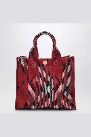 Burberry Mini knitted tote bag with Check pattern