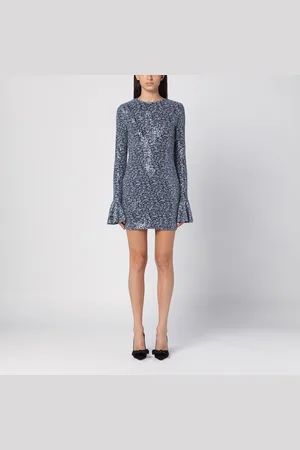 ROTATE Sequined mini dress with purple print
