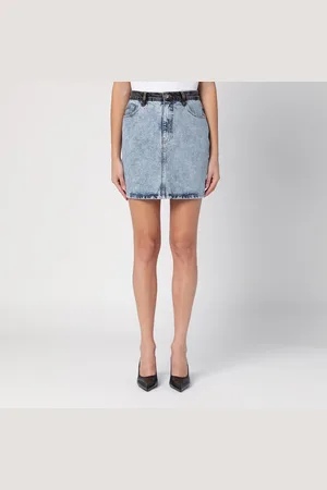 ROTATE Patchwork mini skirt in organic denim