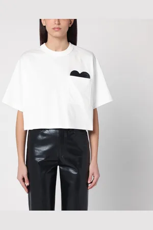 Bottega Veneta Short-sleeved crop t-shirt with heart