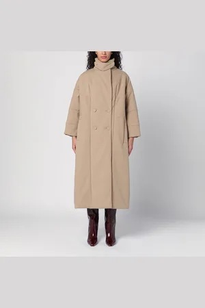 DRIES VAN NOTEN Oversized coat in camel-coloured cotton