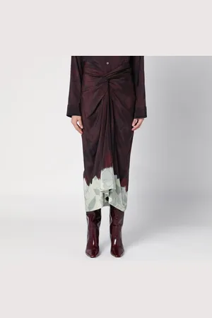 DRIES VAN NOTEN Draped skirt with silk print