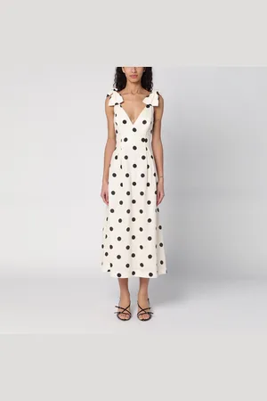 ZIMMERMANN Crush cream/black polka dot midi dress