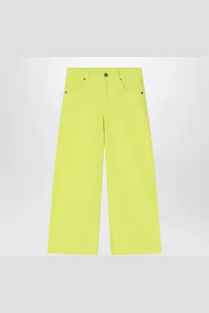 DOUUOD Lime yellow cotton pants