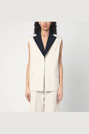 ERIKA CAVALLINI Linen waistcoat with open back