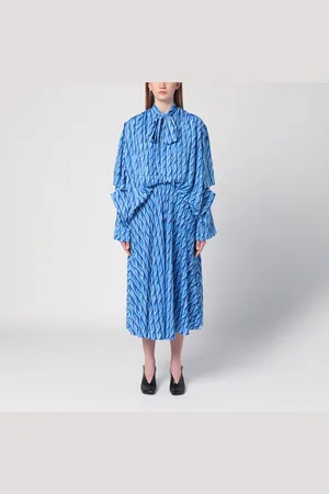 Balenciaga Midi dress with bow and print