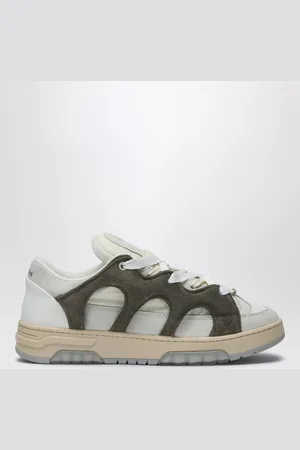 PAURA Model 1 dark green/white mesh and suede sneaker