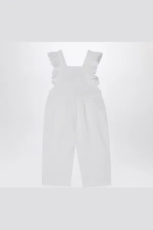 Il gufo Linen overall with ruffles