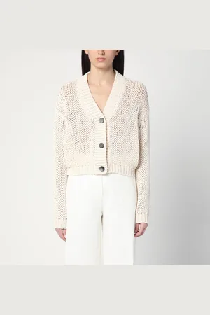 Roberto Collina Ecru cardigan in cotton-blend knit