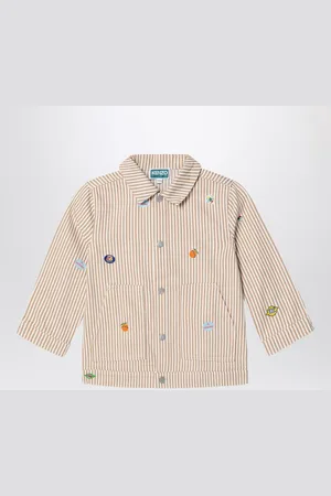 Kenzo White/sand striped denim jacket